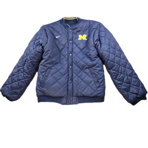 Nike Team Michigan Wolverines Quilted Reversible Varsity Jacket Junior L (16/18)
